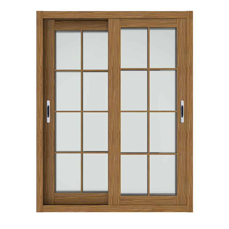 Συρόμενη πόρτα αλουμινίου με φινίρισμα ξύλου
