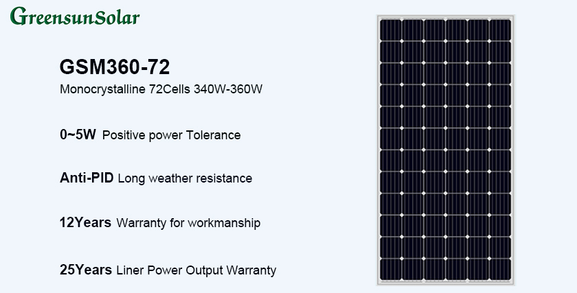 μονοκρυσταλλικός ηλιακός 340w 350w 360w