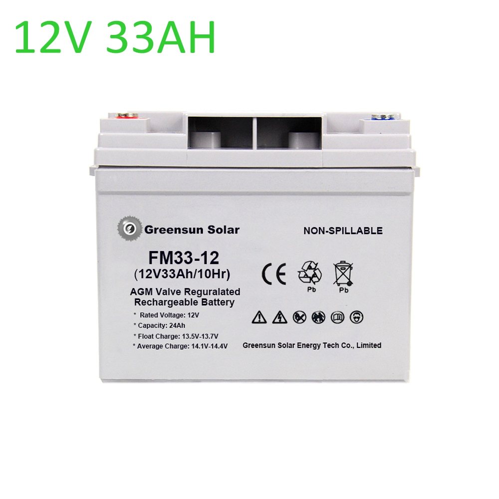 VRLA Battery 12v 33ah Deep Cycle AGM Batteries for Home
