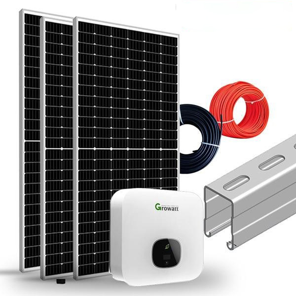 Ηλιακό οικιακό σύστημα συνδεδεμένο 5KW με Growatt Inverter
