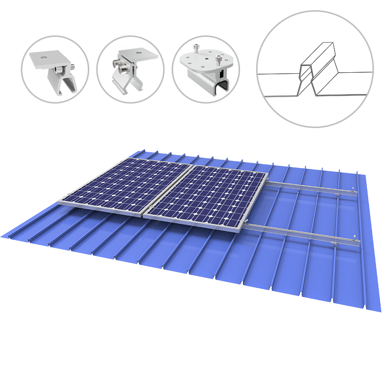 Σύστημα ραφιών ηλιακής βάσης μεταλλικής οροφής Klip-Lok
