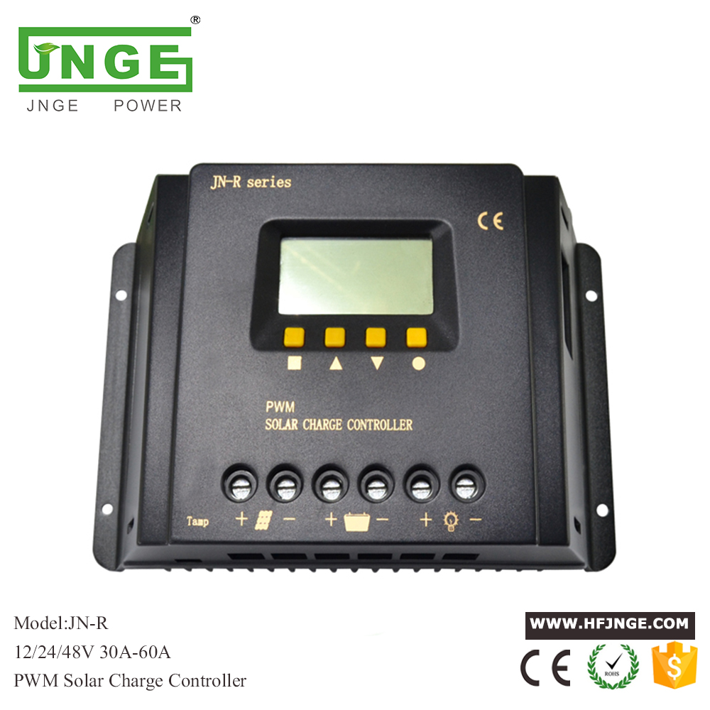 JN-R Series 30amp 40amp 50amp 60amp 12v 24v 48v Αυτόματος ελεγκτής ηλιακής φόρτισης LCD οθόνη
