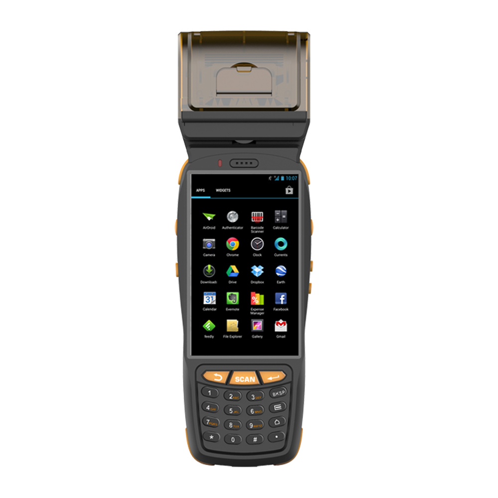 4G Rugged Handheld Mobile Android Barcode Scanner με εκτυπωτή
