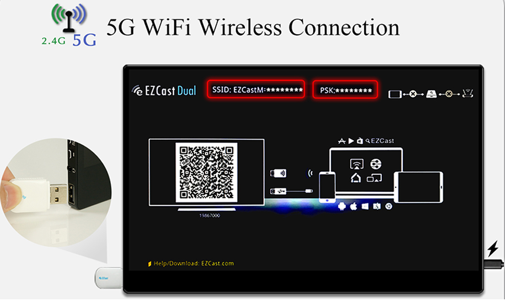 Φορητή οθόνη αφής 5G wifi ασύρματη 16 ιντσών