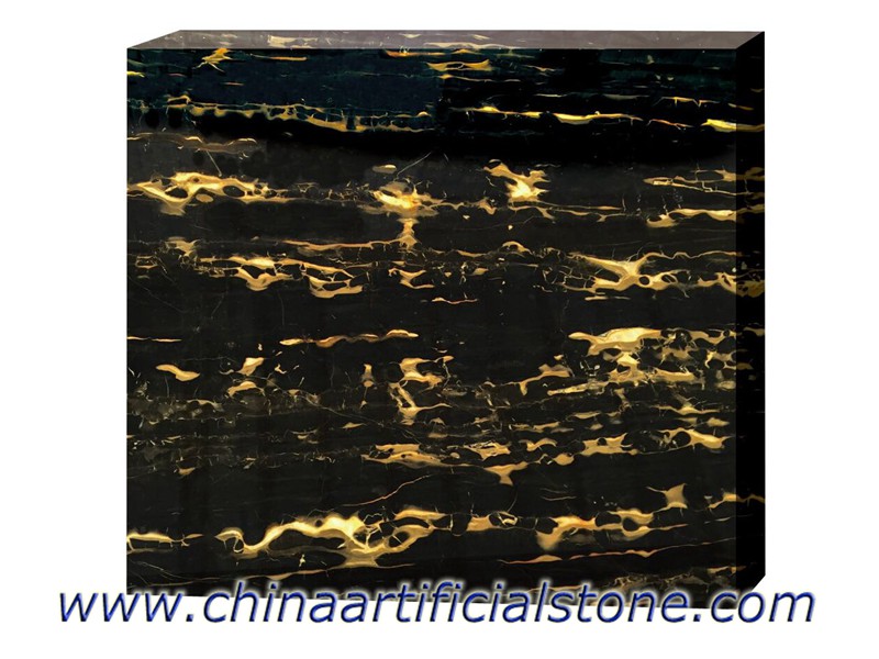 China Nero Portoro Μαύρο με χρυσές μαρμάρινες πλάκες και πλακάκια
