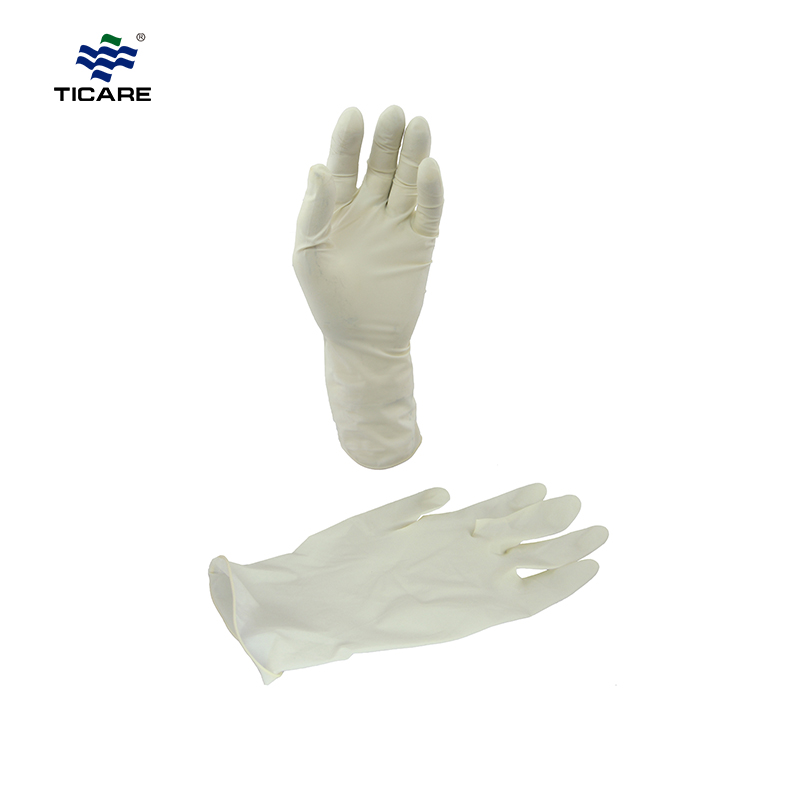 Ιατρικά αποστειρωμένα γάντια εξέτασης λατέξ σε σκόνη μιας χρήσης
