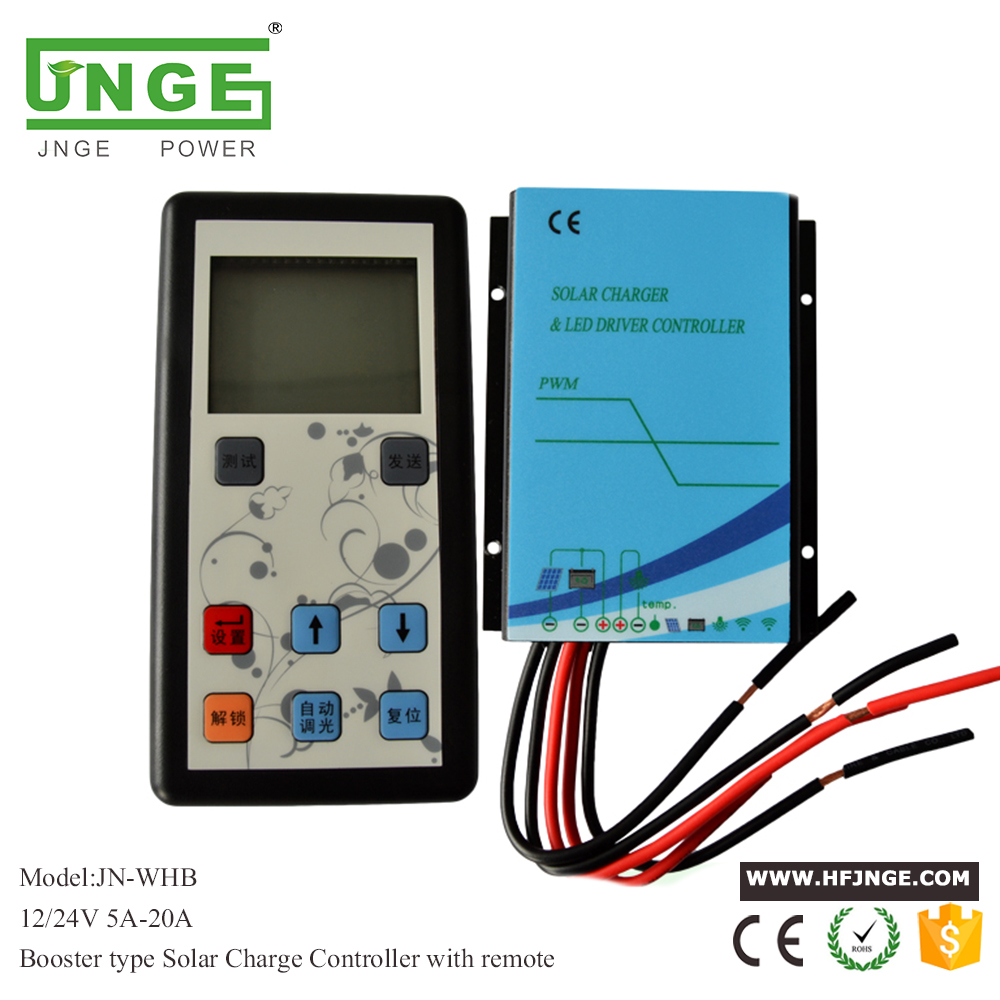 Booster Τύπος σταθερού ρεύματος Solar Charge Controller PWM 12V 24V 5A 10A 15A 20A high power with remote
