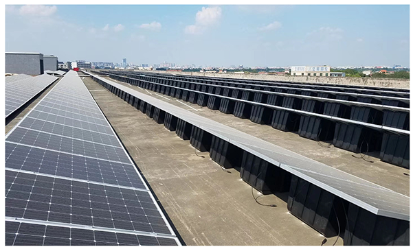 Πλαστικό σύστημα στήριξης οροφής με έρμα για ηλιακούς συλλέκτες