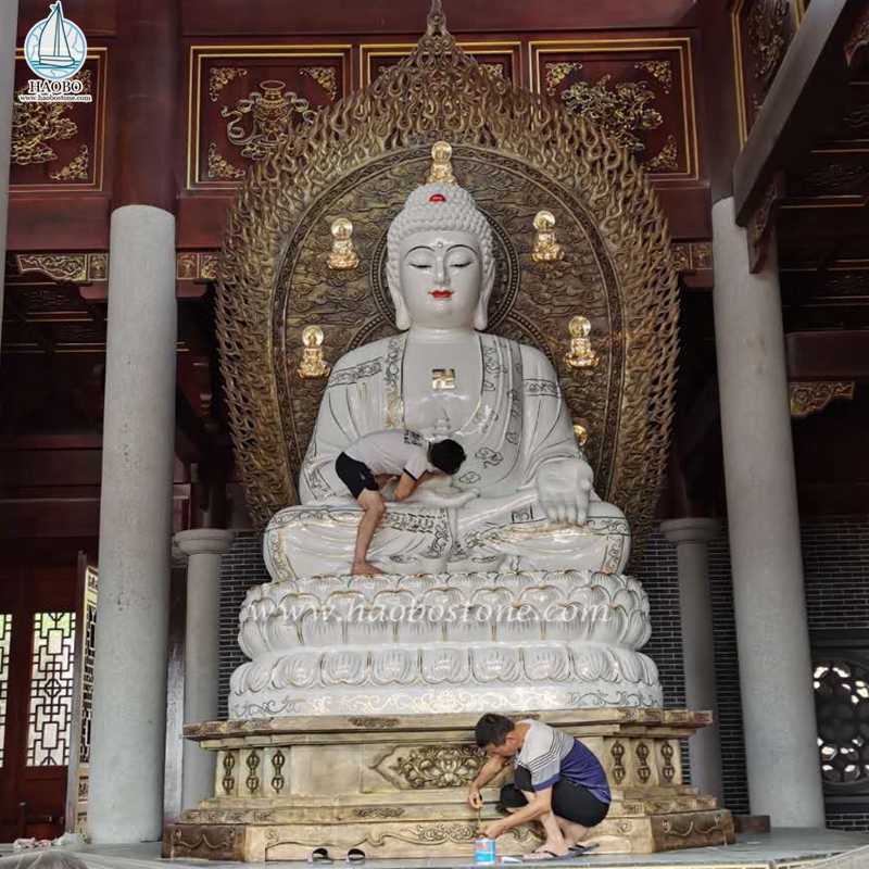 Φυσική πέτρα χειροτεχνία Ασιατικό θρησκευτικό γλυπτό του Βούδα
