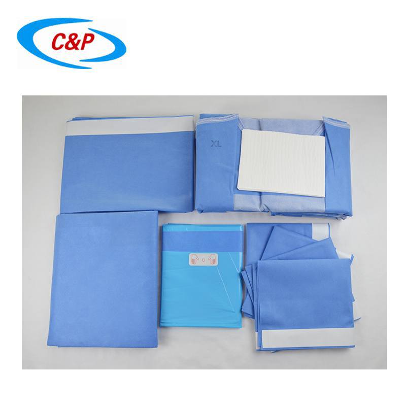 Πιστοποιημένο CE ISO13485 μη υφαντό γενικό πακέτο χειρουργικών κουρτινών μιας χρήσης
