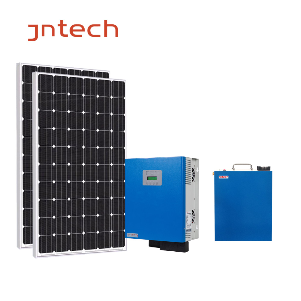 JNTECH Εύκολη εγκατάσταση Πλήρης 5000w 5kw εκτός δικτύου οικιακός φωτισμός ηλιακή ενέργεια κιτ ηλιακής ενέργειας τιμή συστήματος
