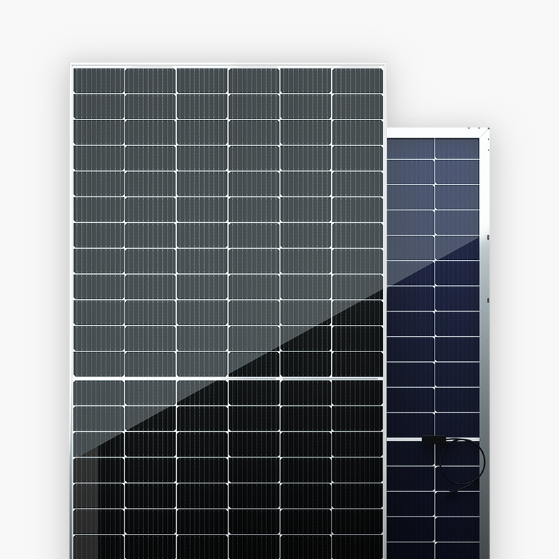 Ηλιακό φωτοβολταϊκό πάνελ 525W-550W Διπρόσωπο διπλό γυαλί με πολλαπλές ράβδους μισής κυψέλης με ασημί πλαίσιο

