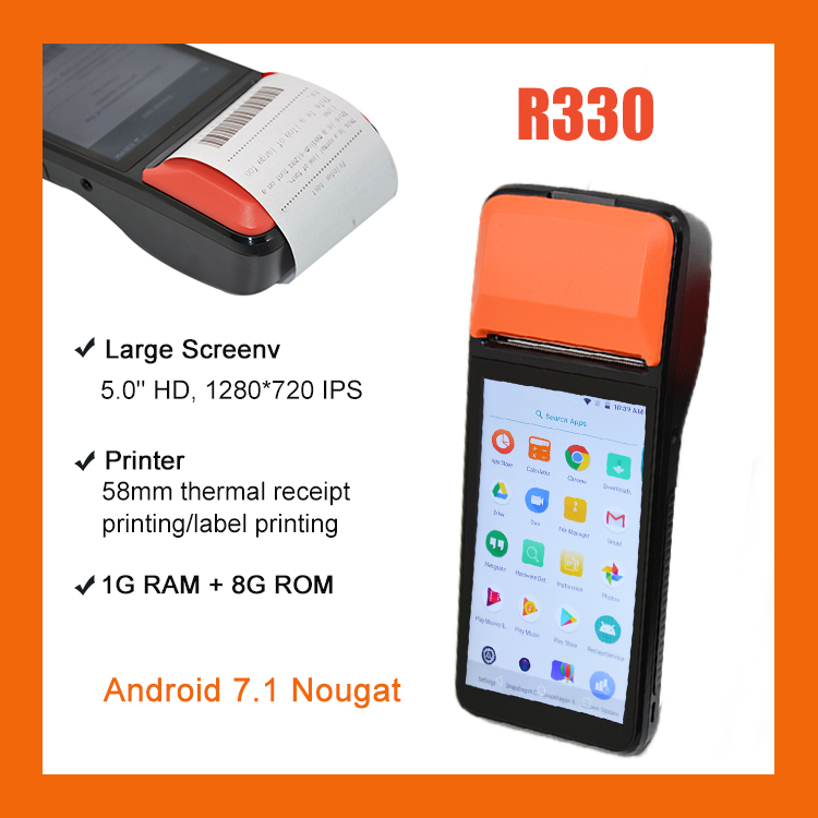 4G Bluetooth Android POS με θερμικό εκτυπωτή 58mm R330
