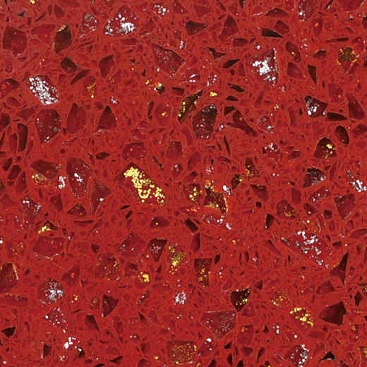 OP7009 Crystal Shining Red Εύκολα επεξεργαζόμενα υλικά για πάνελ κουζίνας κατασκευασμένα από χαλαζία

