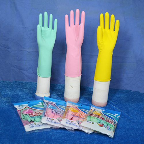 Αδιάβροχα μακριά γάντια λάτεξ οικιακού καθαρισμού
