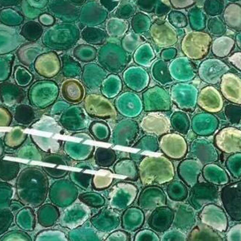Πράσινη πλάκα Αχάτη Σύνθετη με Γυάλινο Πλακίδιο
