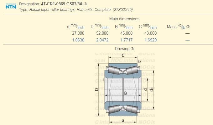 4T-CR1-0569 CS83/5A ρουλεμάν