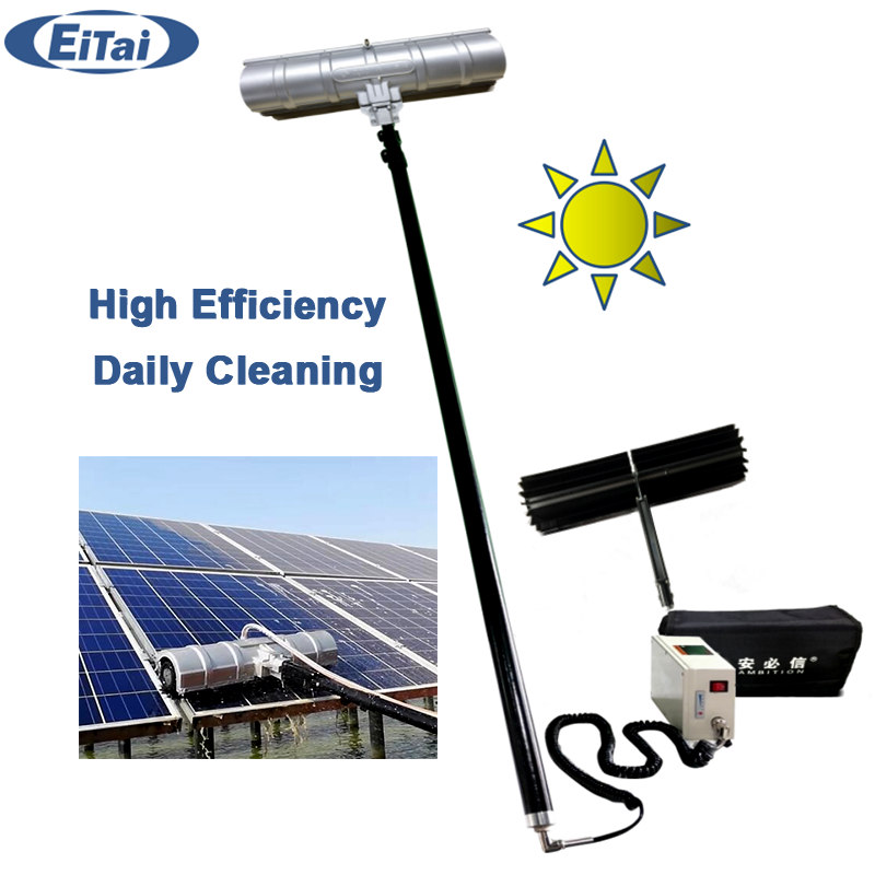 EITAI Solar Pv Panels Cleaning Machine Factory Direct Telescopic 7,2m 10m Water Fed Pole Roller Brushes Tools
