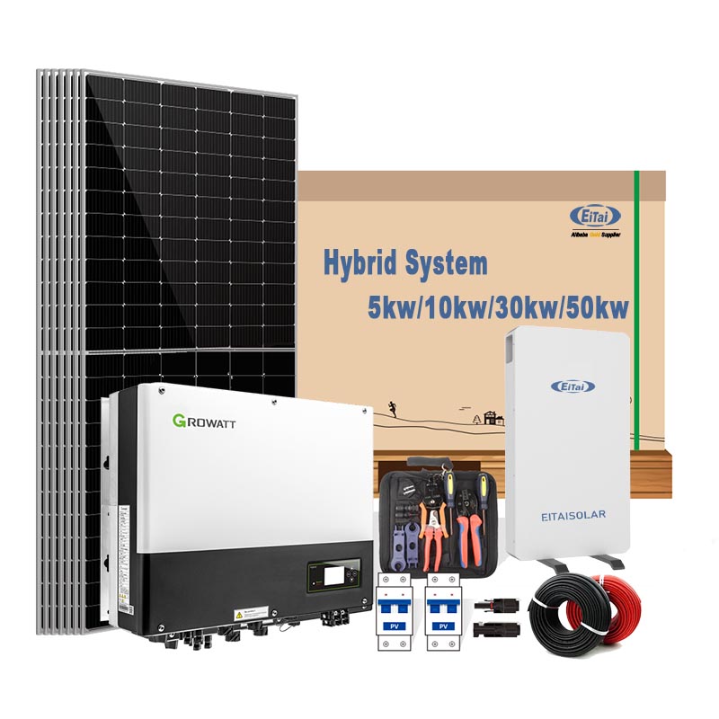 EITAI Complete Energy Solar 5Kw House Use Hybrid Systems Pv Kit Μονό τριφασικό αντιστροφέα λιθίου επιτοίχια μπαταρία
