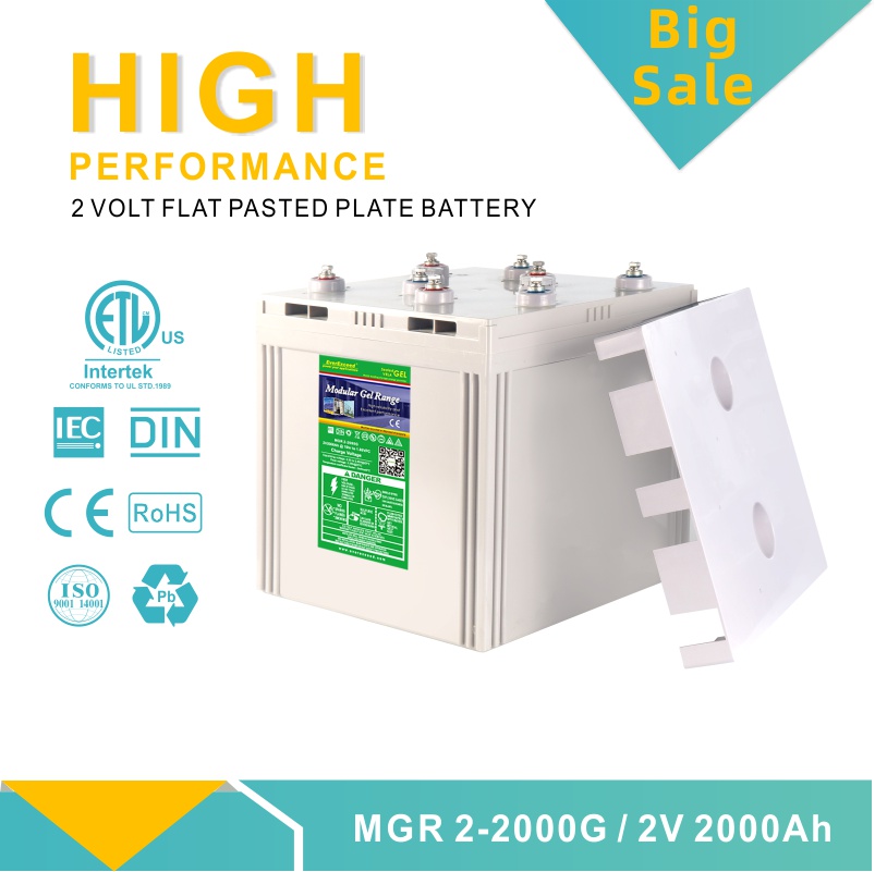 Εκπτωτική πώληση 2V 2000Ah Modular Gel VRLA Battery for Solar Application
