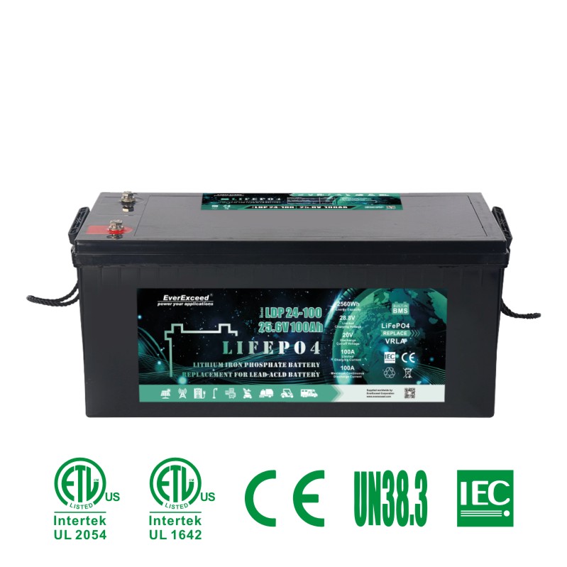 Μπαταρία ιόντων λιθίου 25,6 V 100 ah για αντικατάσταση μπαταρίας μολύβδου LiFePO4 Battery Pack 32700 για ηλεκτρικό όχημα / ηλεκτρικό σκούτερ
