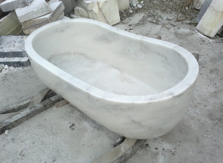Φυσική πέτρα λευκή μπανιέρα πέτρινη μπανιέρα για μπάνιο
