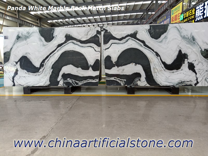 Πλάκες αντιστοιχίας βιβλίων China Panda White Marble
