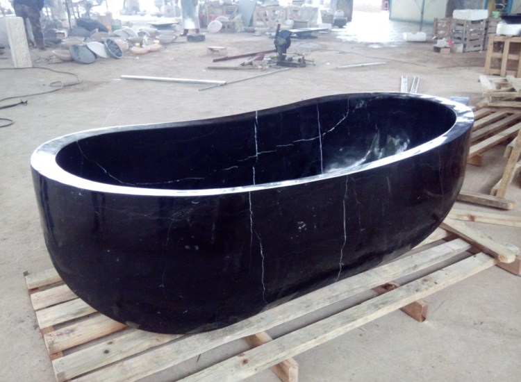 Μπανιέρα μπάνιου από μαύρη πέτρα από φυσικό μάρμαρο Κίνας
