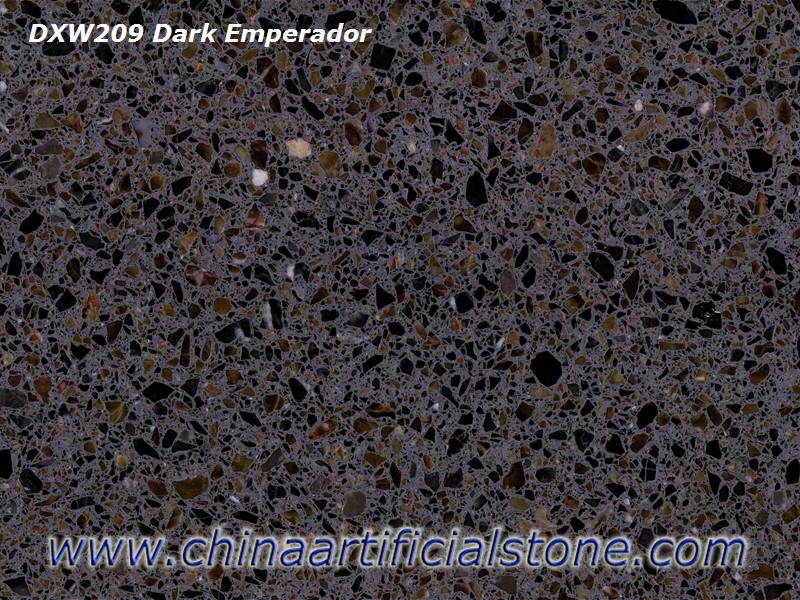 Dark Emperador Brown Terrazzo Πλακάκια και πλάκες DXW209
