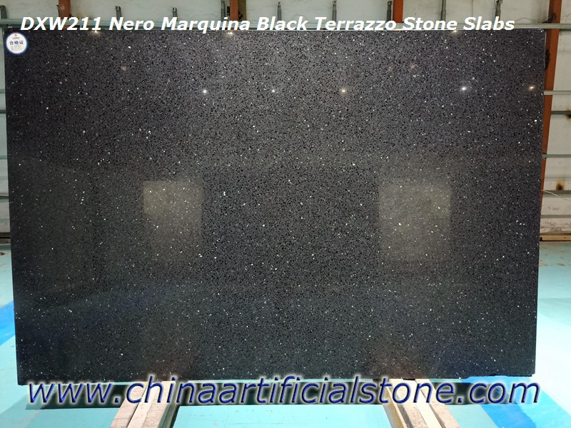 Μαύρες πλάκες Terrazzo για πάγκους και τοίχους