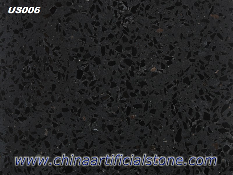 Καθαρό μαύρο τσιμέντο Terrazzo Πλακάκια δαπέδου
