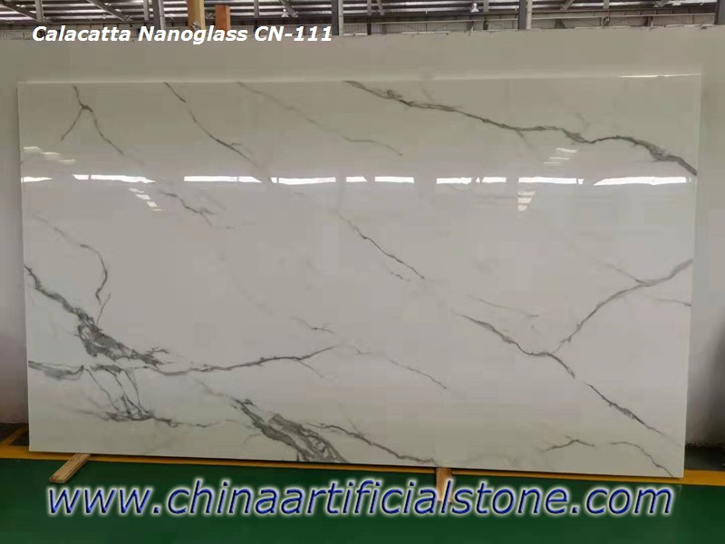 Πλάκες από γυάλινη πέτρα από λευκό νανοκρύσταλλο China Calacutta
