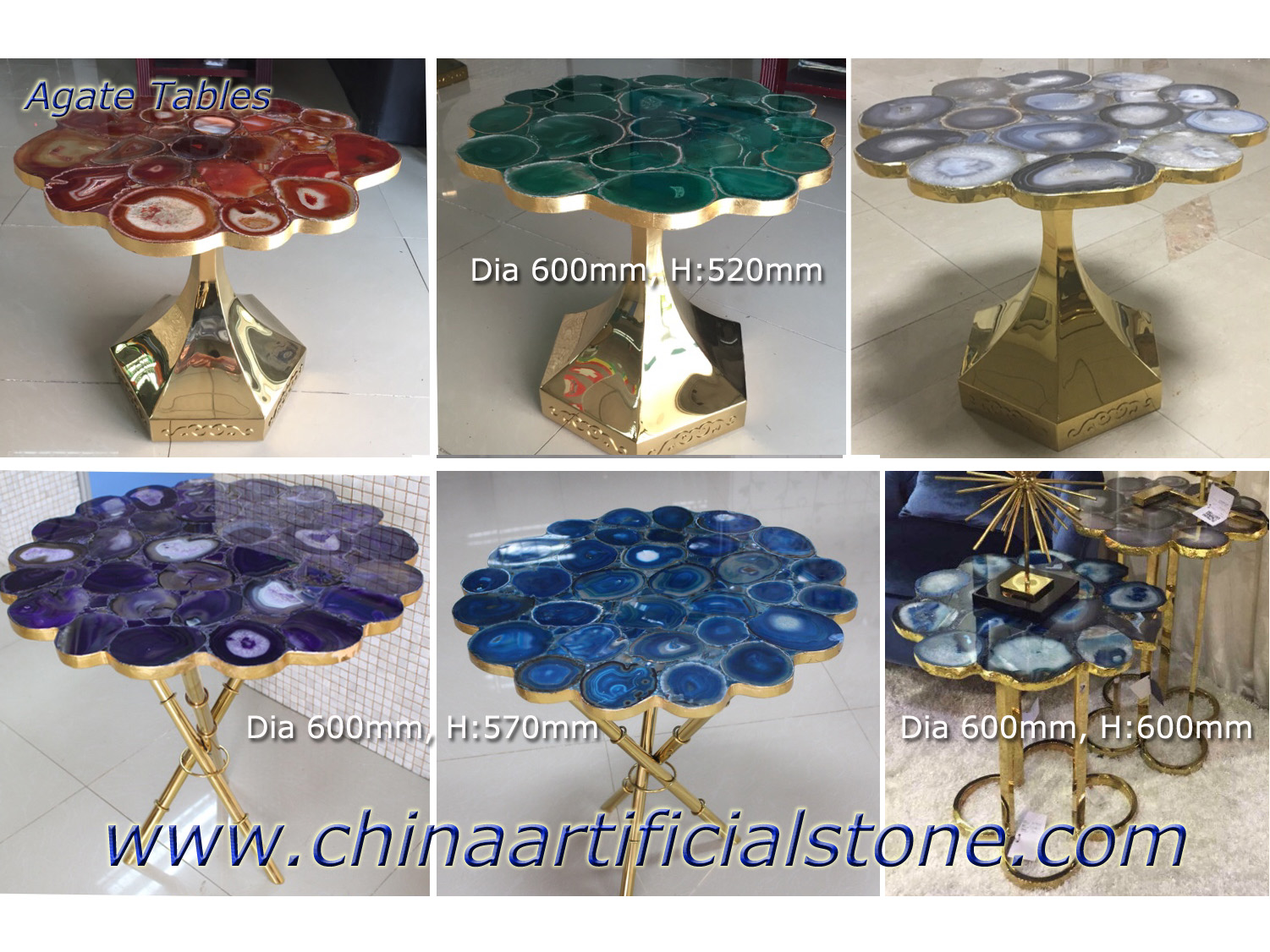 Επιτραπέζια έπιπλα από ημιπολύτιμες πέτρες Μπλε Αχάτης

