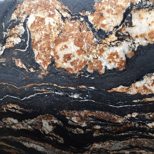 Dragon Black Granite Slab Golden Vein Natural Stone για Προκατασκευασμένο πάγκο
