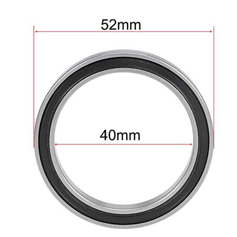 Deep Groove 6808-2RS Ball Bearings 40 Inner Dia 52 OD 7 mm Bore Rubber Black Sealed
