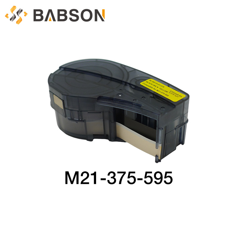 Συμβατή ταινία M21-375-595-YL For Brady Vinyl Label Tape Μαύρο σε κίτρινο Για Brady Label Tape εκτυπωτή
