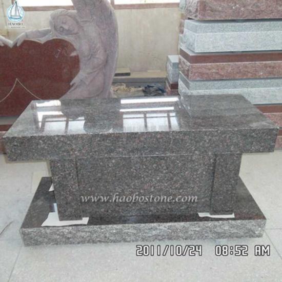 Πάγκος νεκρικών μνημείων από σκούρο γκρι γρανίτη Κίνας
